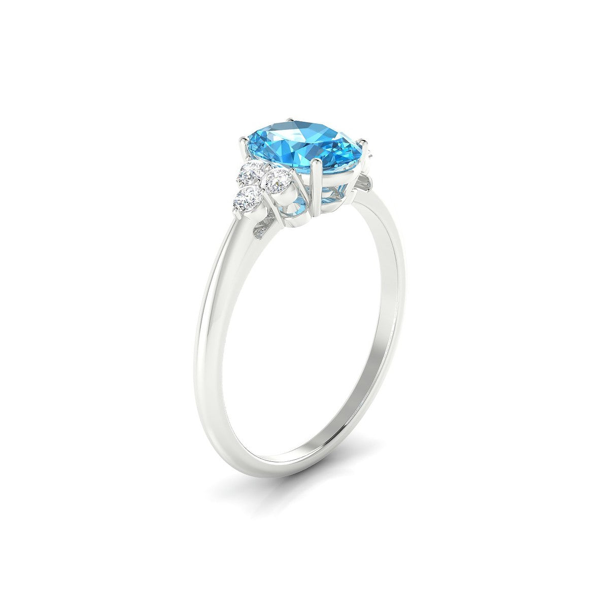 Mirage | 18k White Gold 8 x 6 mm Oval Topaz Ring