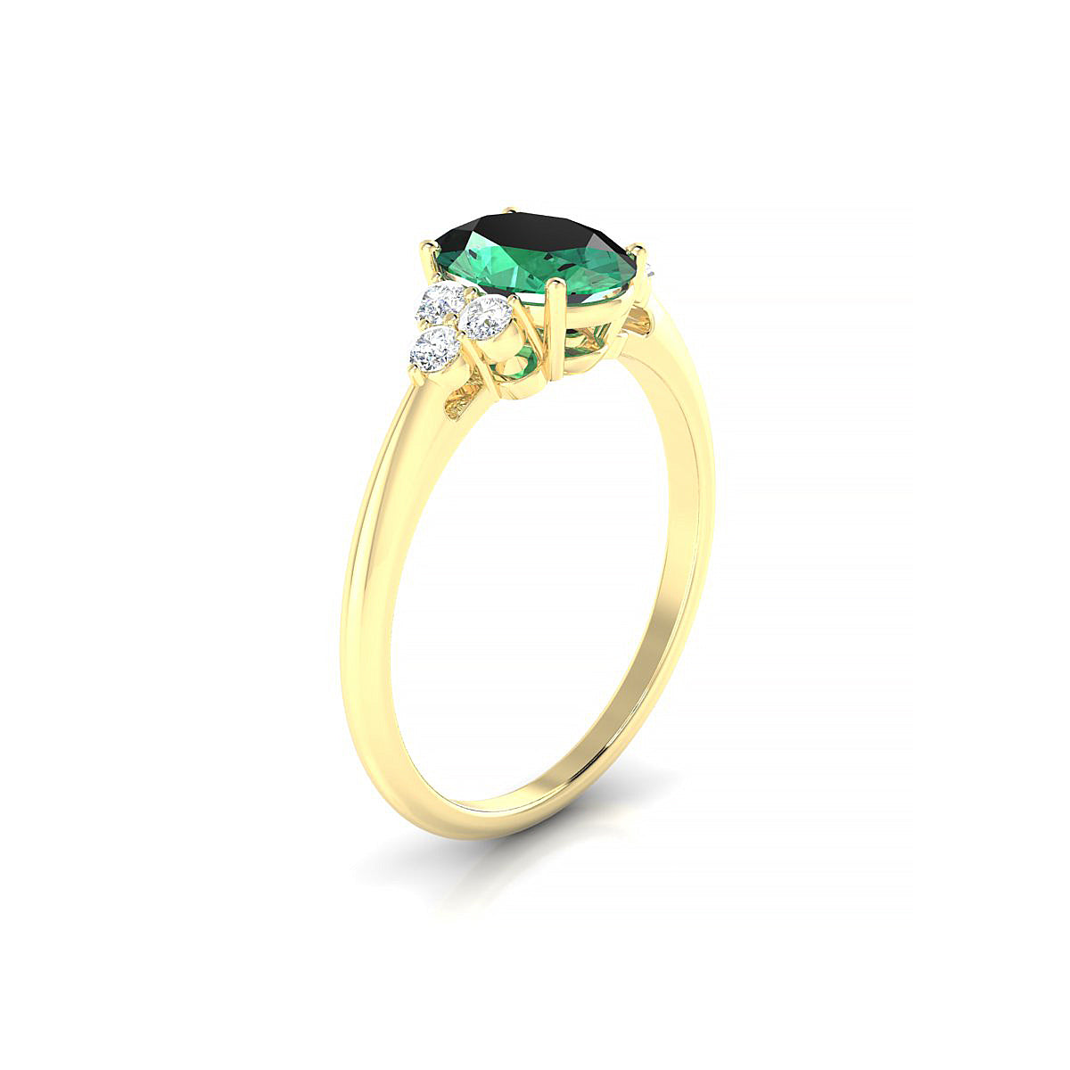 Mirage | 18k Yellow Gold 8 x 6 mm Oval Emerald Ring