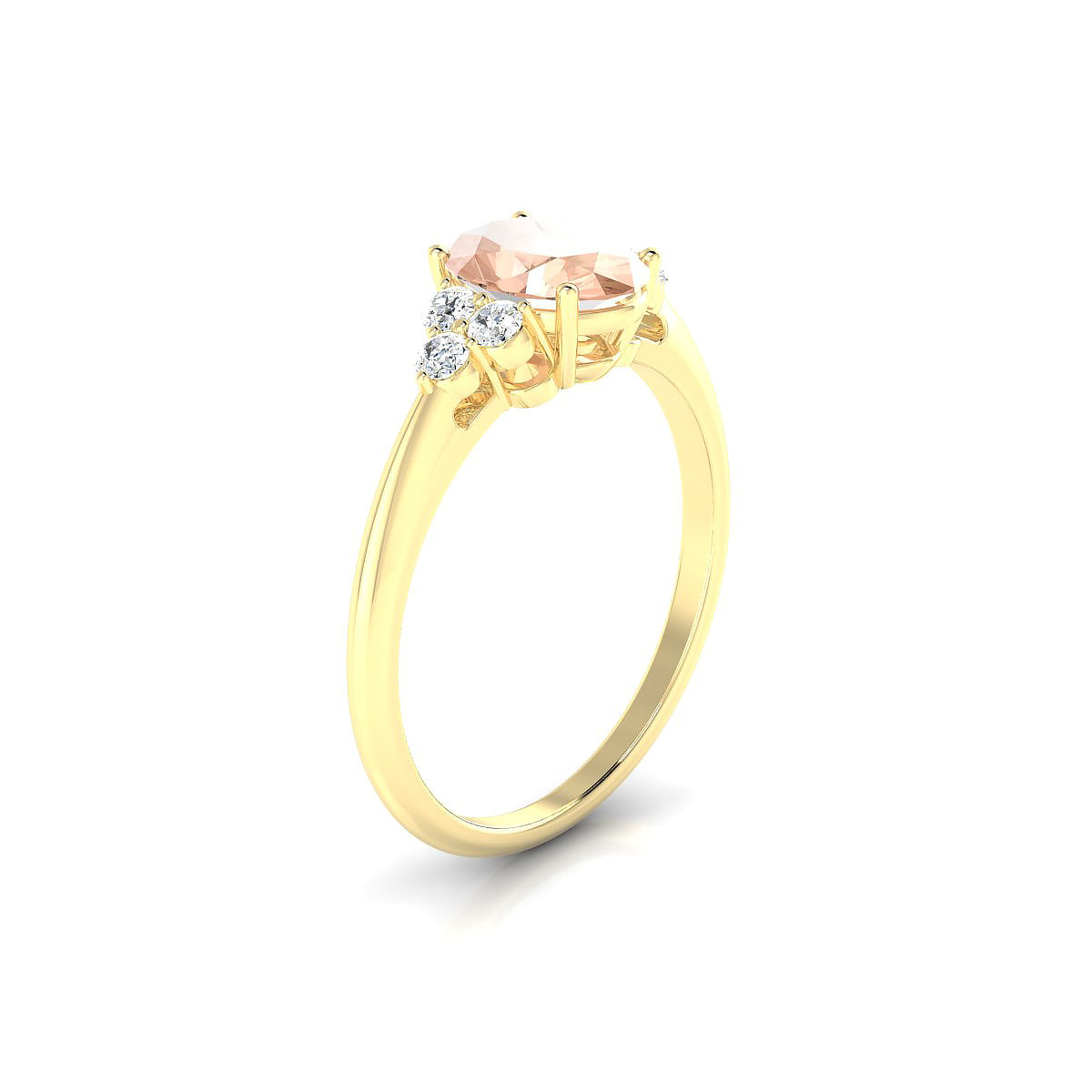 Mirage | 18k Yellow Gold 8 x 6 mm Oval Morganite Ring