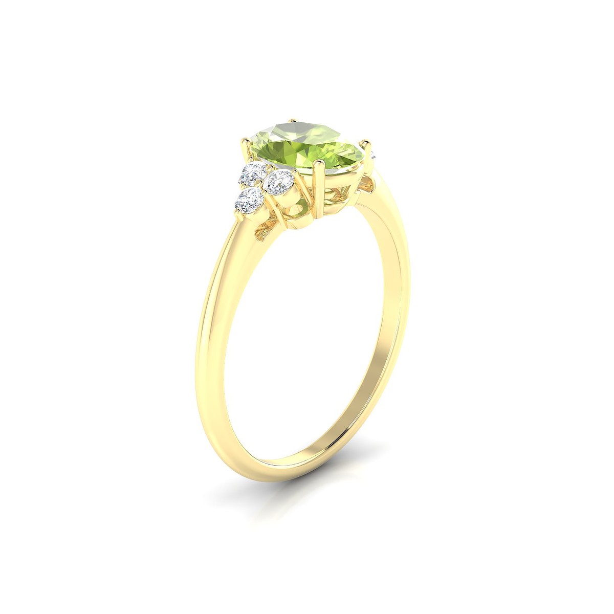 Mirage | 18k Yellow Gold 8 x 6 mm Oval Peridot Ring