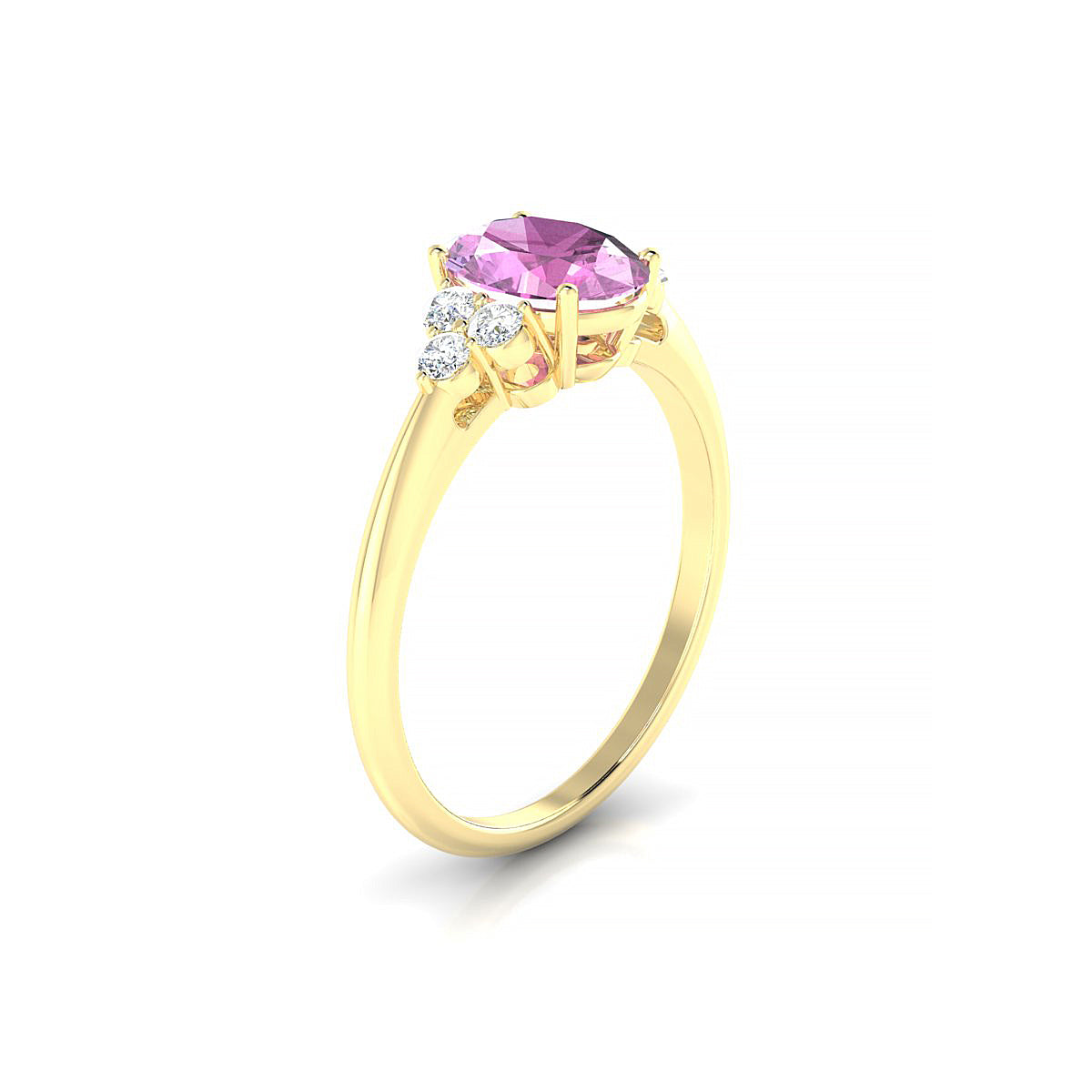 Mirage | 18k Yellow Gold 8 x 6 mm Oval Pink Sapphire Ring