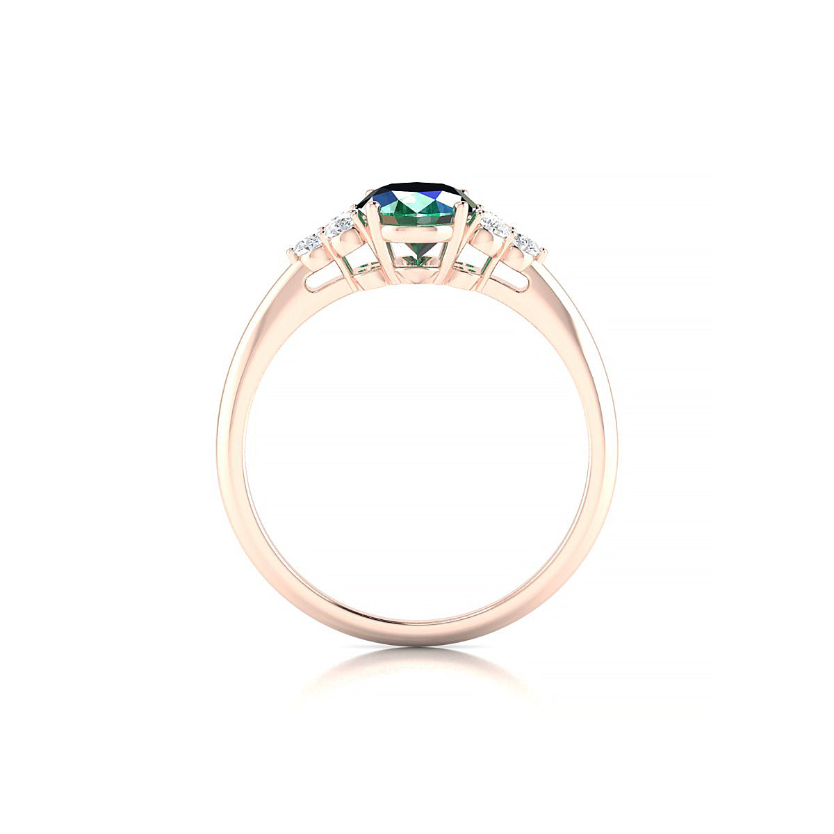 Mirage | 18k Rose Gold 8 x 6 mm Oval Emerald Ring