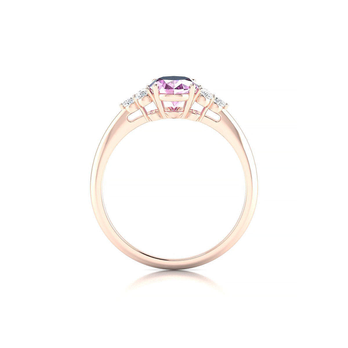 Mirage | 18k Rose Gold 8 x 6 mm Oval Pink Sapphire Ring