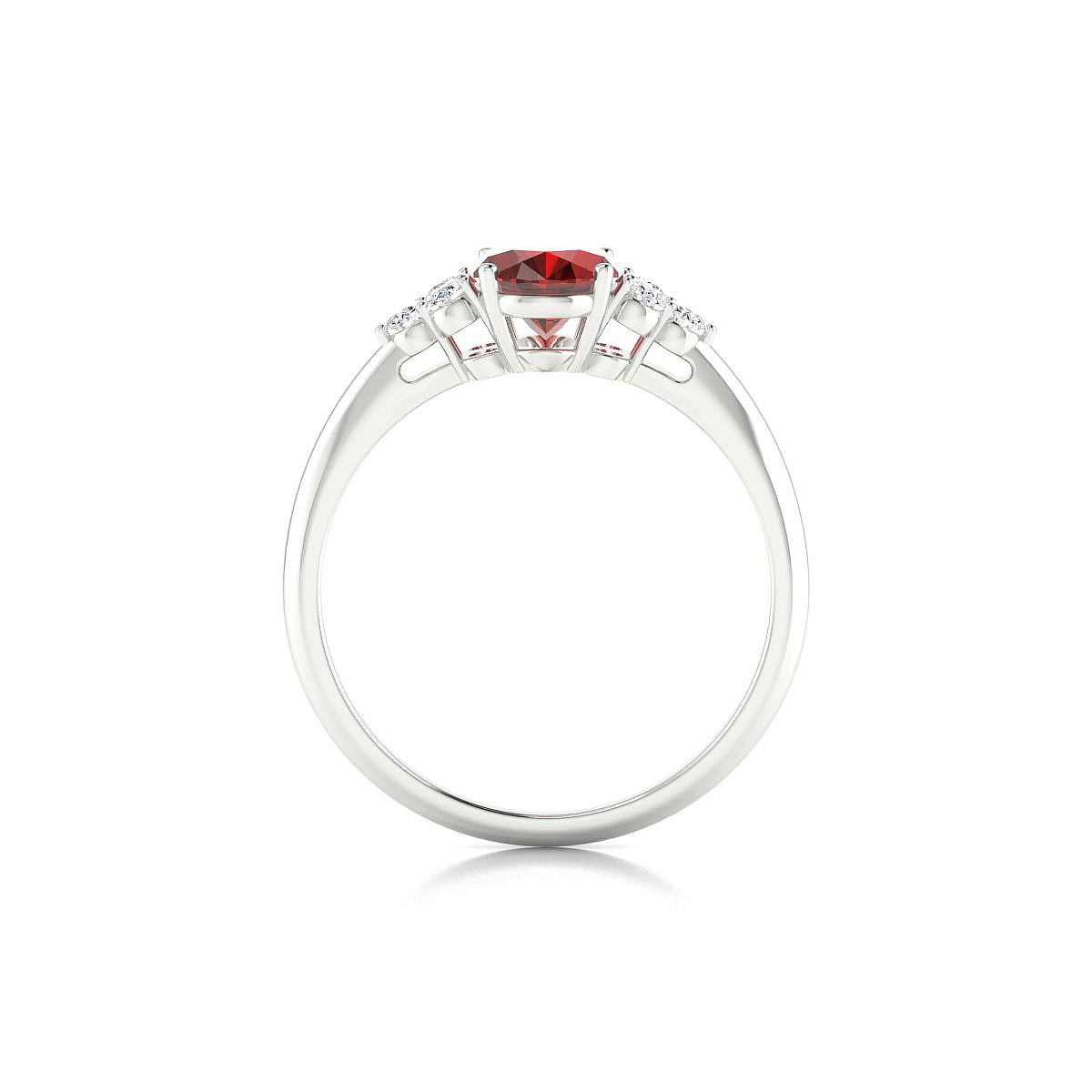 Mirage | 18k White Gold 8 x 6 mm Oval Garnet Ring