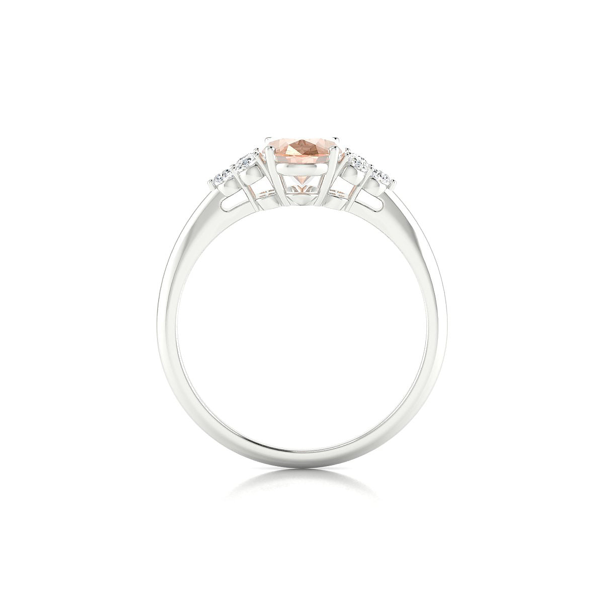 Mirage | 18k White Gold 8 x 6 mm Oval Morganite Ring