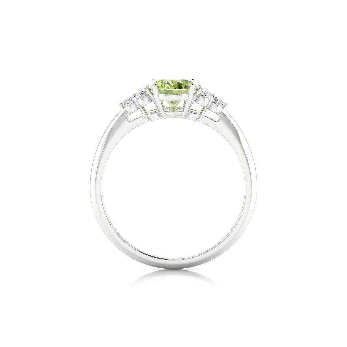 Mirage | 18k White Gold 8 x 6 mm Oval Peridot Ring