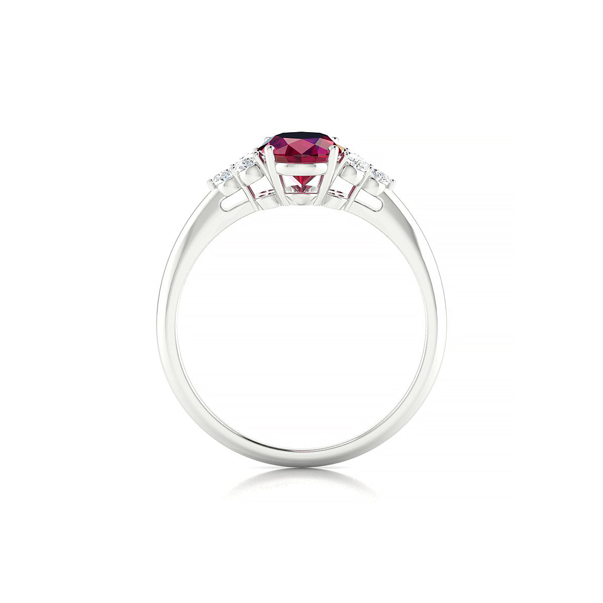 Mirage | 18k White Gold 8 x 6 mm Oval Ruby Ring