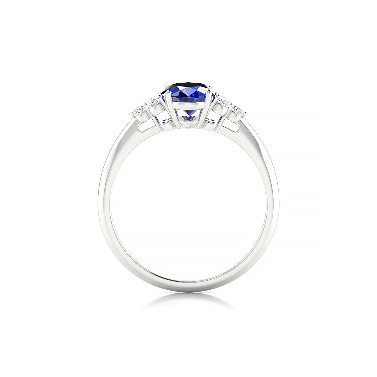 Mirage | 18k White Gold 8 x 6 mm Oval Sapphire Ring
