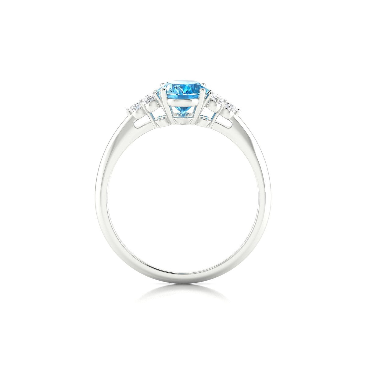 Mirage | 18k White Gold 8 x 6 mm Oval Topaz Ring