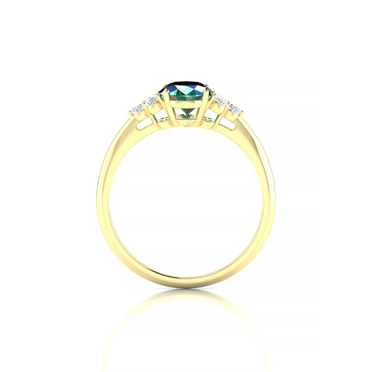 Mirage | 18k Yellow Gold 8 x 6 mm Oval Emerald Ring