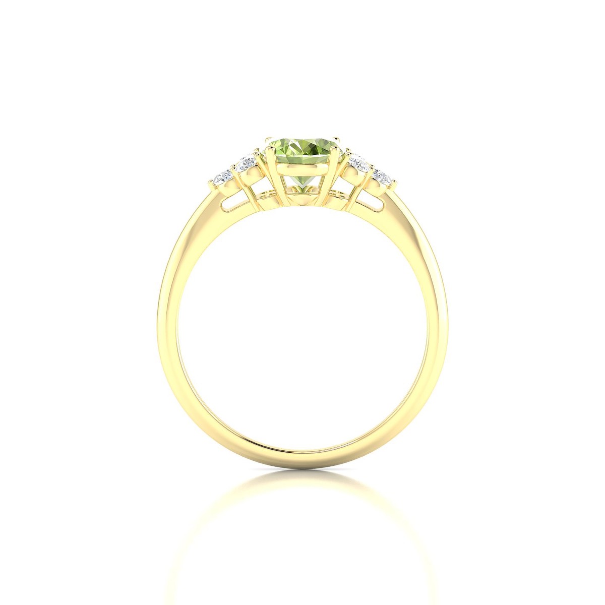 Mirage | 18k Yellow Gold 8 x 6 mm Oval Peridot Ring