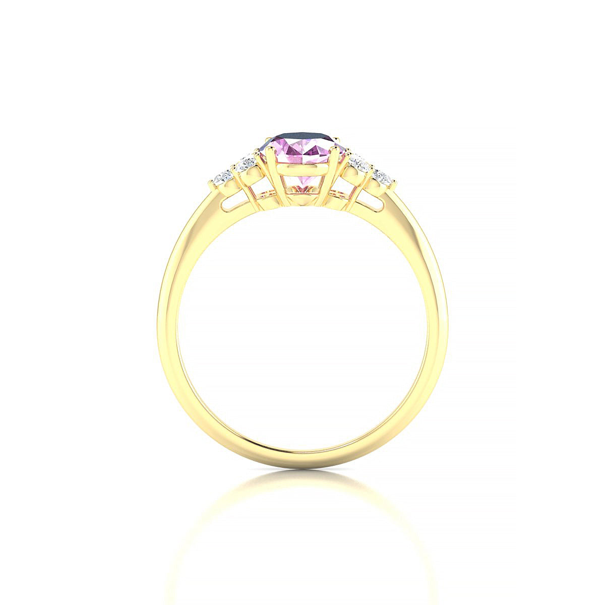 Mirage | 18k Yellow Gold 8 x 6 mm Oval Pink Sapphire Ring