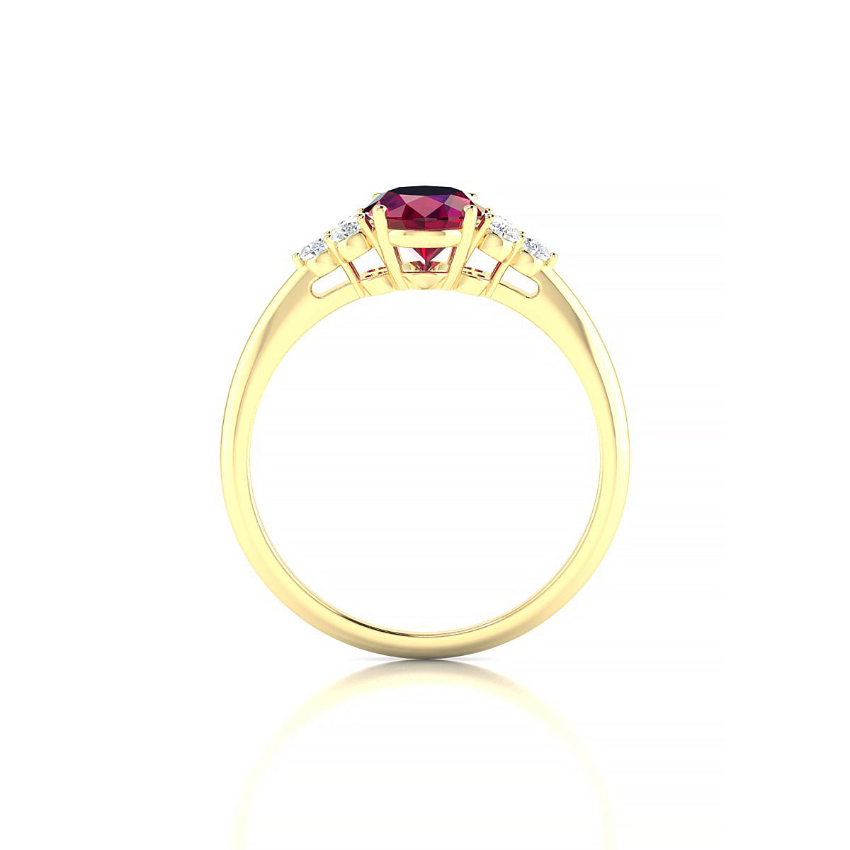 Mirage | 18k Yellow Gold 8 x 6 mm Oval Ruby Ring