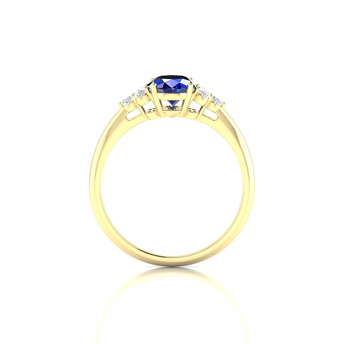 Mirage | 18k Yellow Gold 8 x 6 mm Oval Sapphire Ring