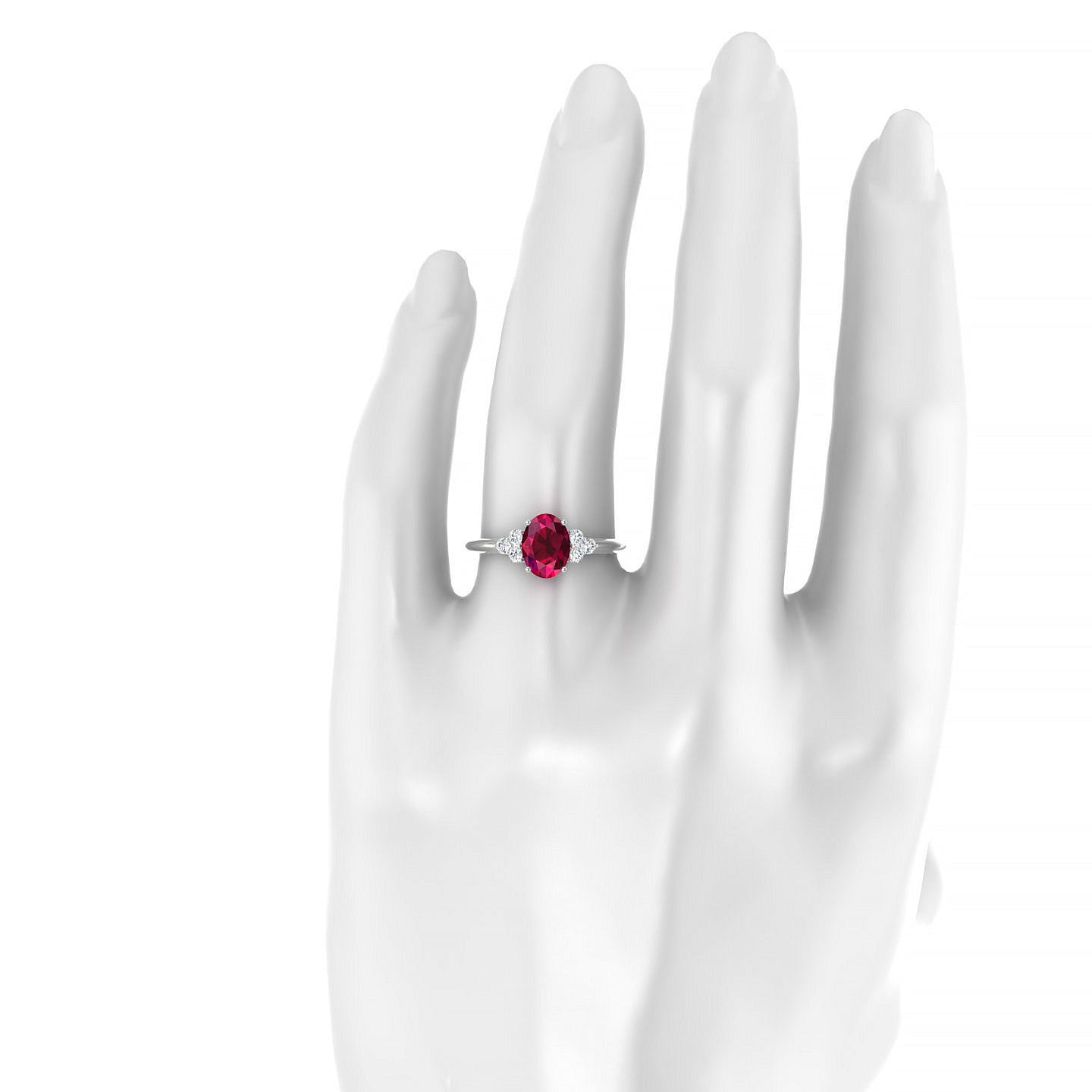 Mirage | 18k White Gold 8 x 6 mm Oval Ruby Ring