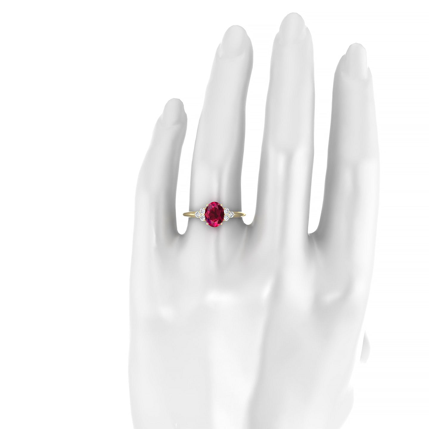 Mirage | 18k Yellow Gold 8 x 6 mm Oval Ruby Ring