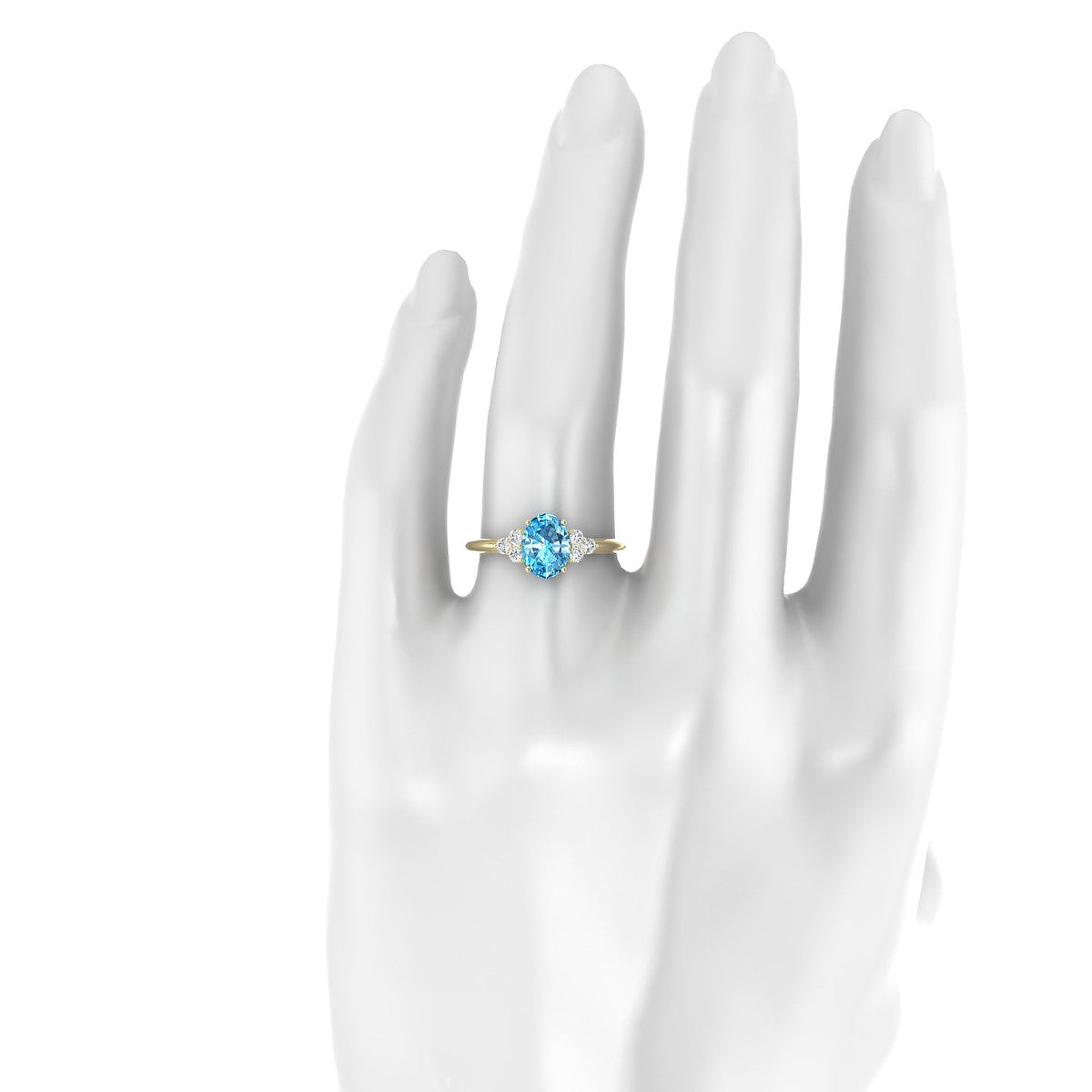 Mirage | 18k Yellow Gold 8 x 6 mm Oval Topaz Ring