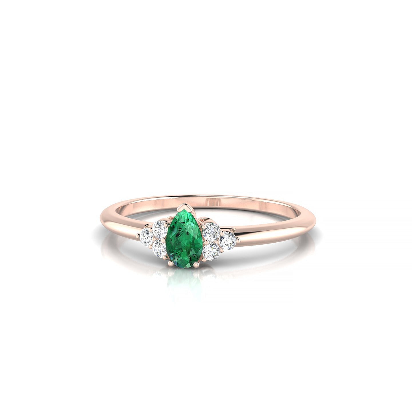 Mirage | 18k Rose Gold 5 x 3 mm Pear Emerald Ring