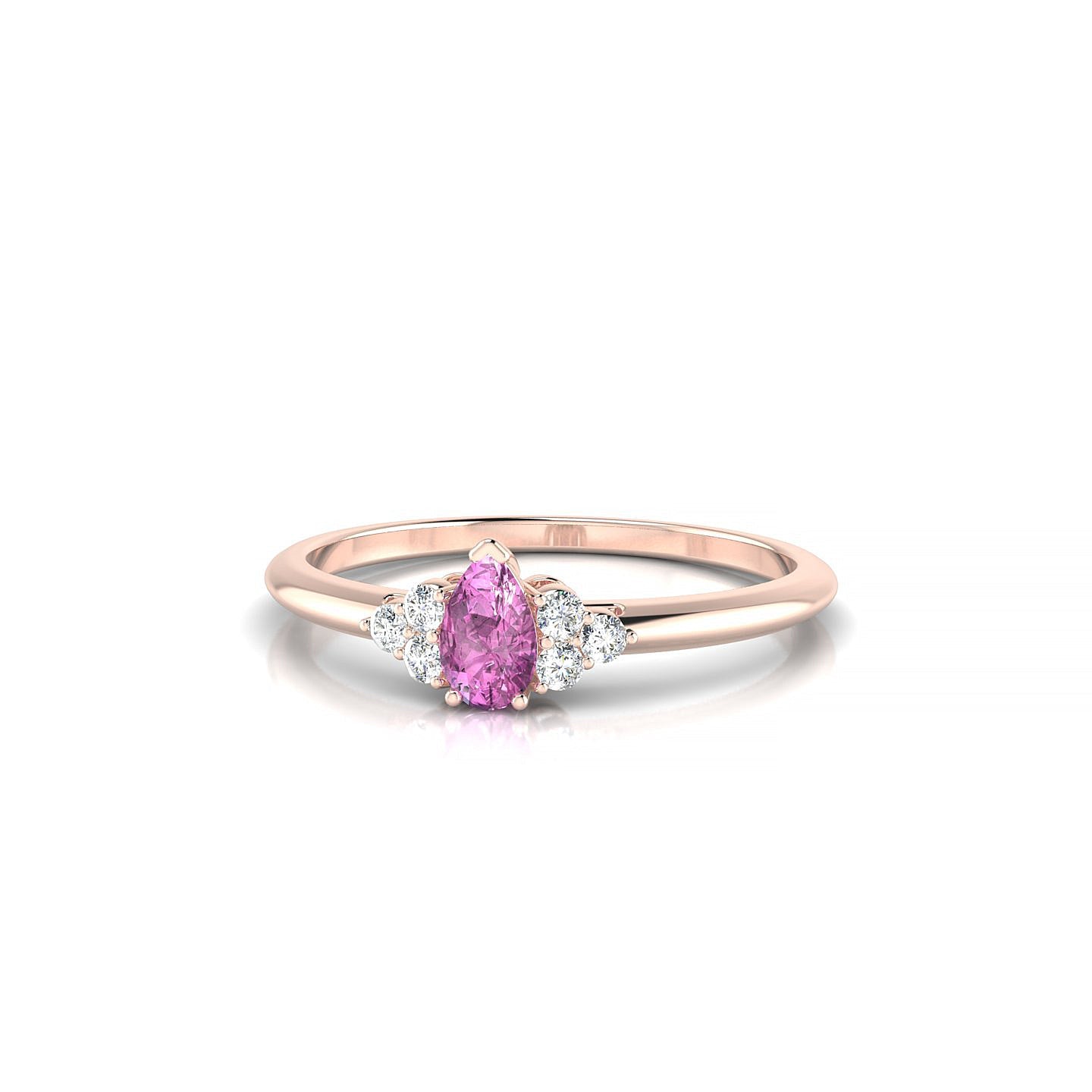 Mirage | 18k Rose Gold 5 x 3 mm Pear Pink Sapphire Ring
