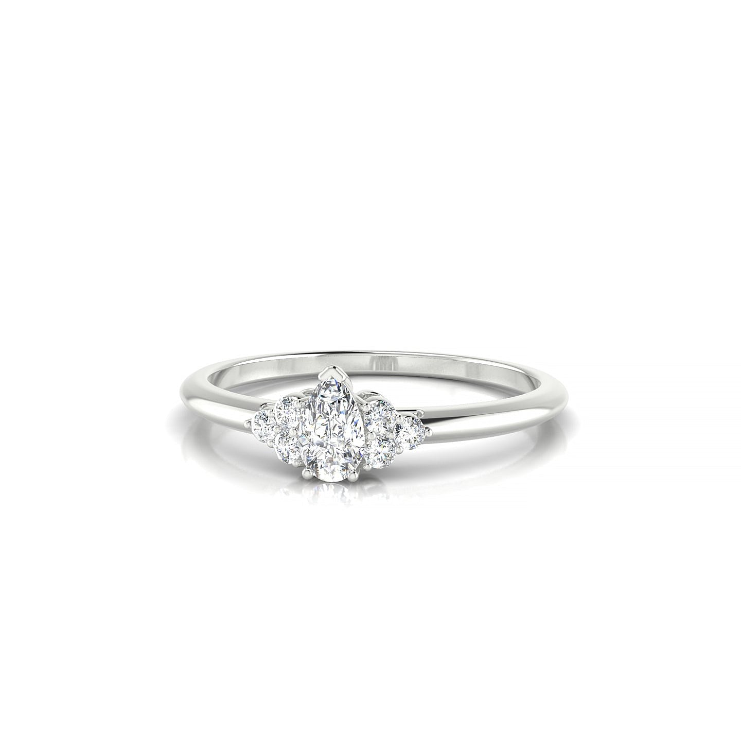 Mirage | 18k White Gold 5 x 3 mm Pear Diamond Ring