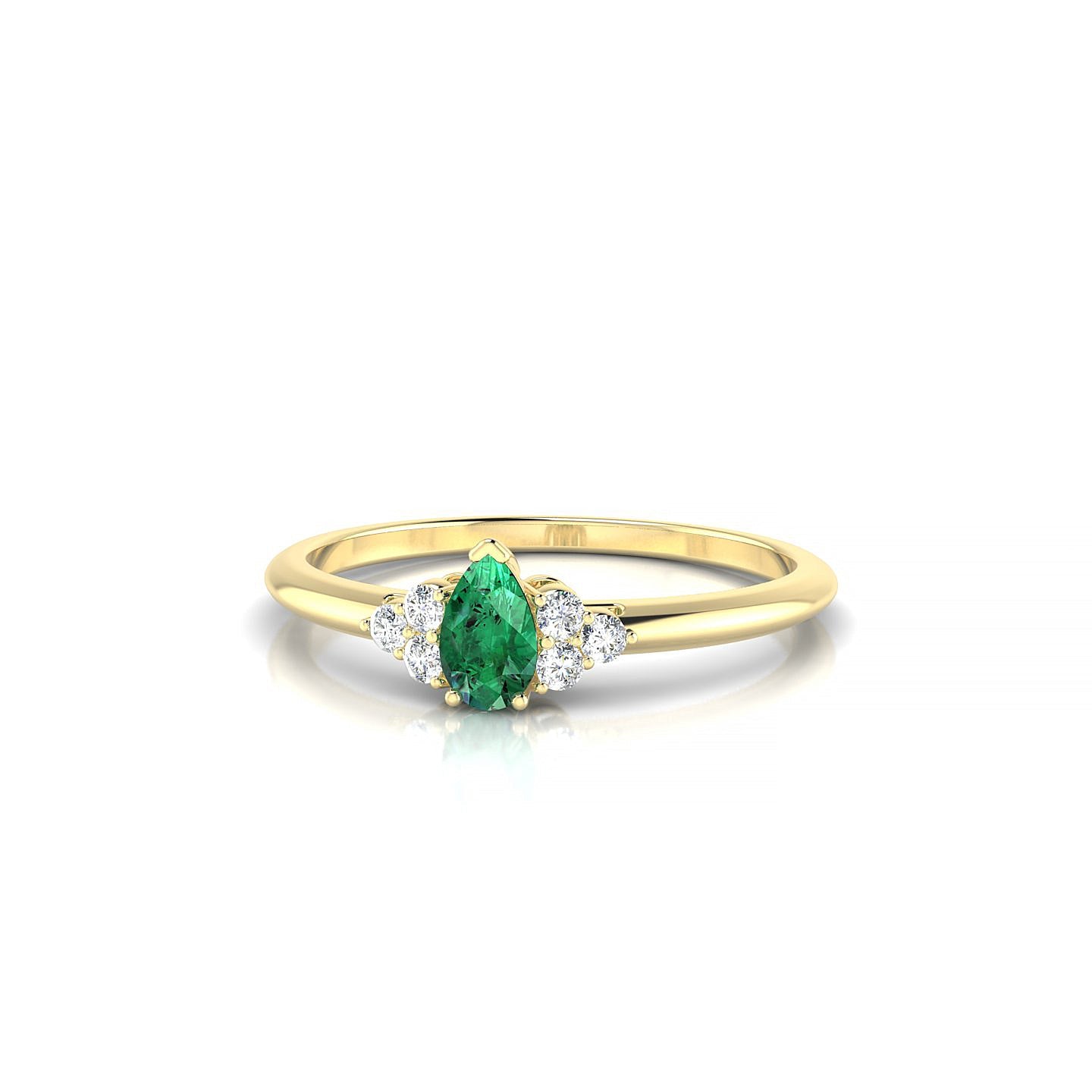 Mirage | 18k Yellow Gold 5 x 3 mm Pear Emerald Ring