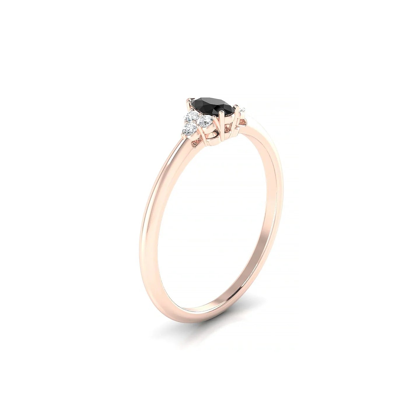 Mirage | 18k Rose Gold 5 x 3 mm Pear Black Diamond Ring