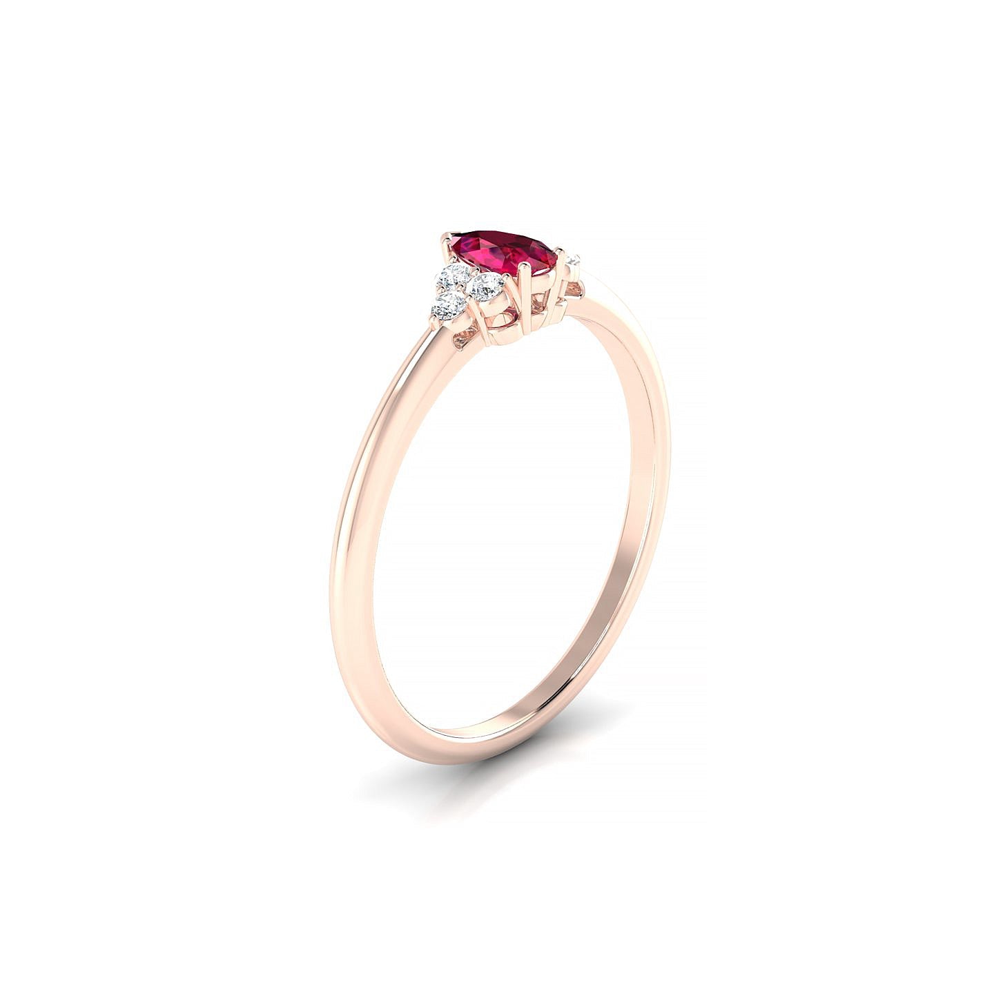 Mirage | 18k Rose Gold 5 x 3 mm Pear Ruby Ring