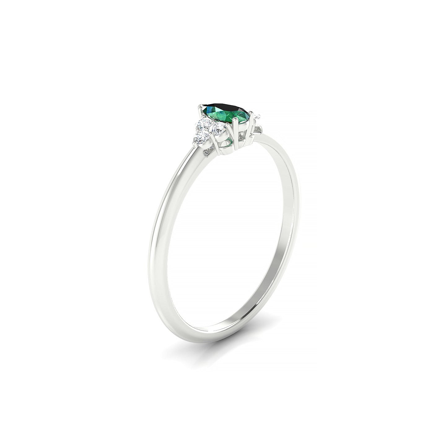 Mirage | 18k White Gold 5 x 3 mm Pear Emerald Ring