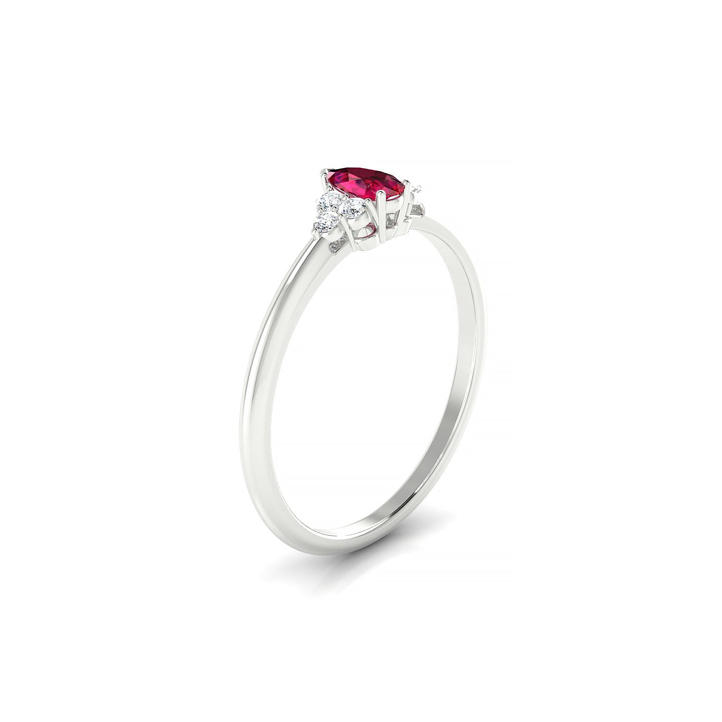 Mirage | 18k White Gold 5 x 3 mm Pear Ruby Ring