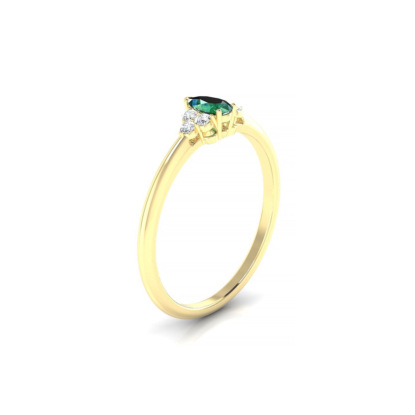 Mirage | 18k Yellow Gold 5 x 3 mm Pear Emerald Ring