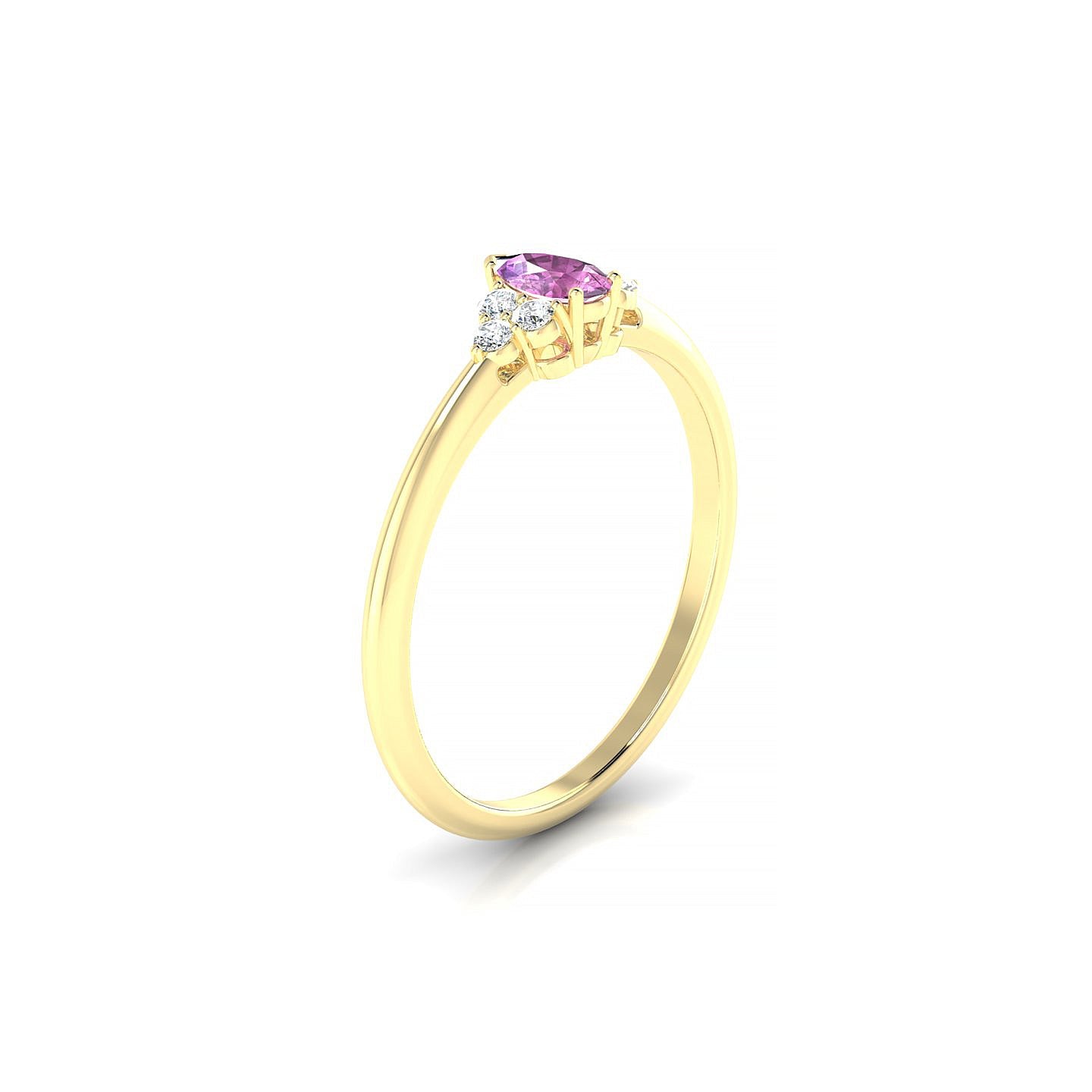Mirage | 18k Yellow Gold 5 x 3 mm Pear Pink Sapphire Ring