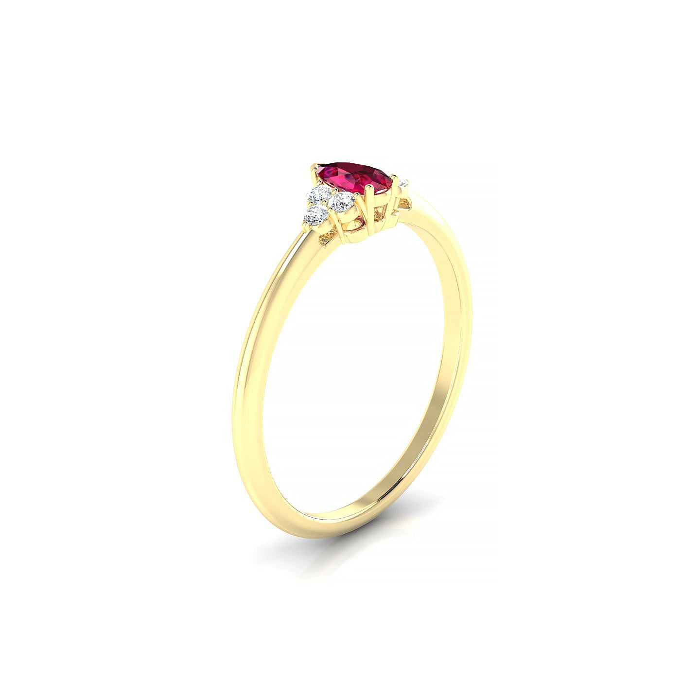 Mirage | 18k Yellow Gold 5 x 3 mm Pear Ruby Ring