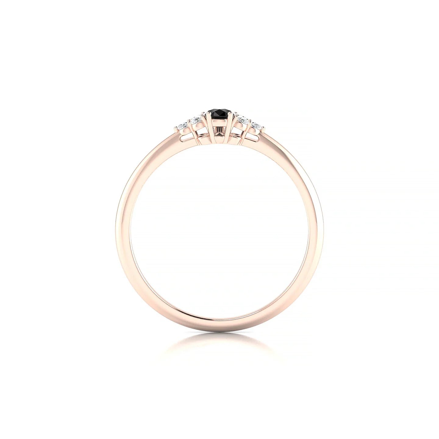 Mirage | 18k Rose Gold 5 x 3 mm Pear Black Diamond Ring