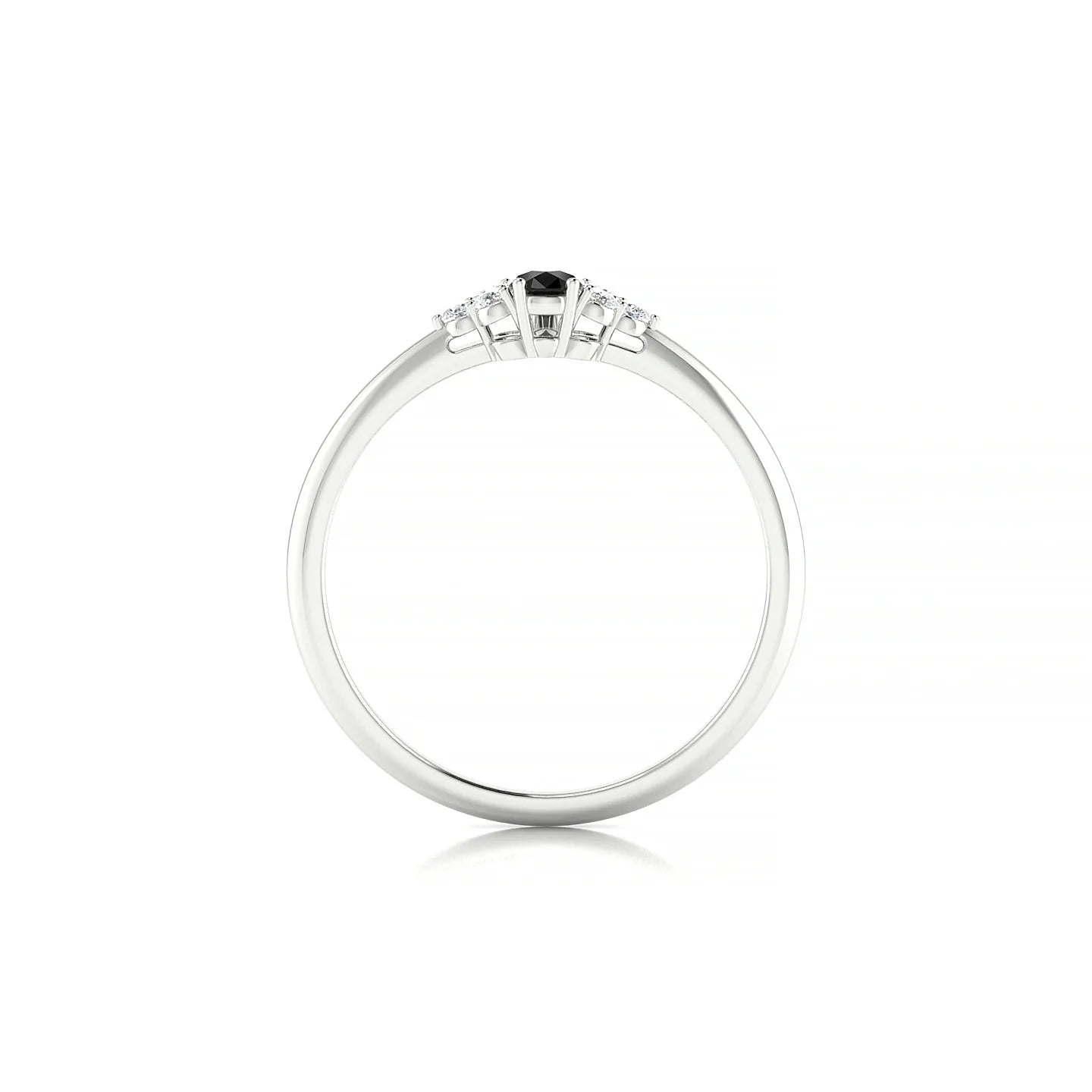 Mirage | 18k White Gold 5 x 3 mm Pear Black Diamond Ring