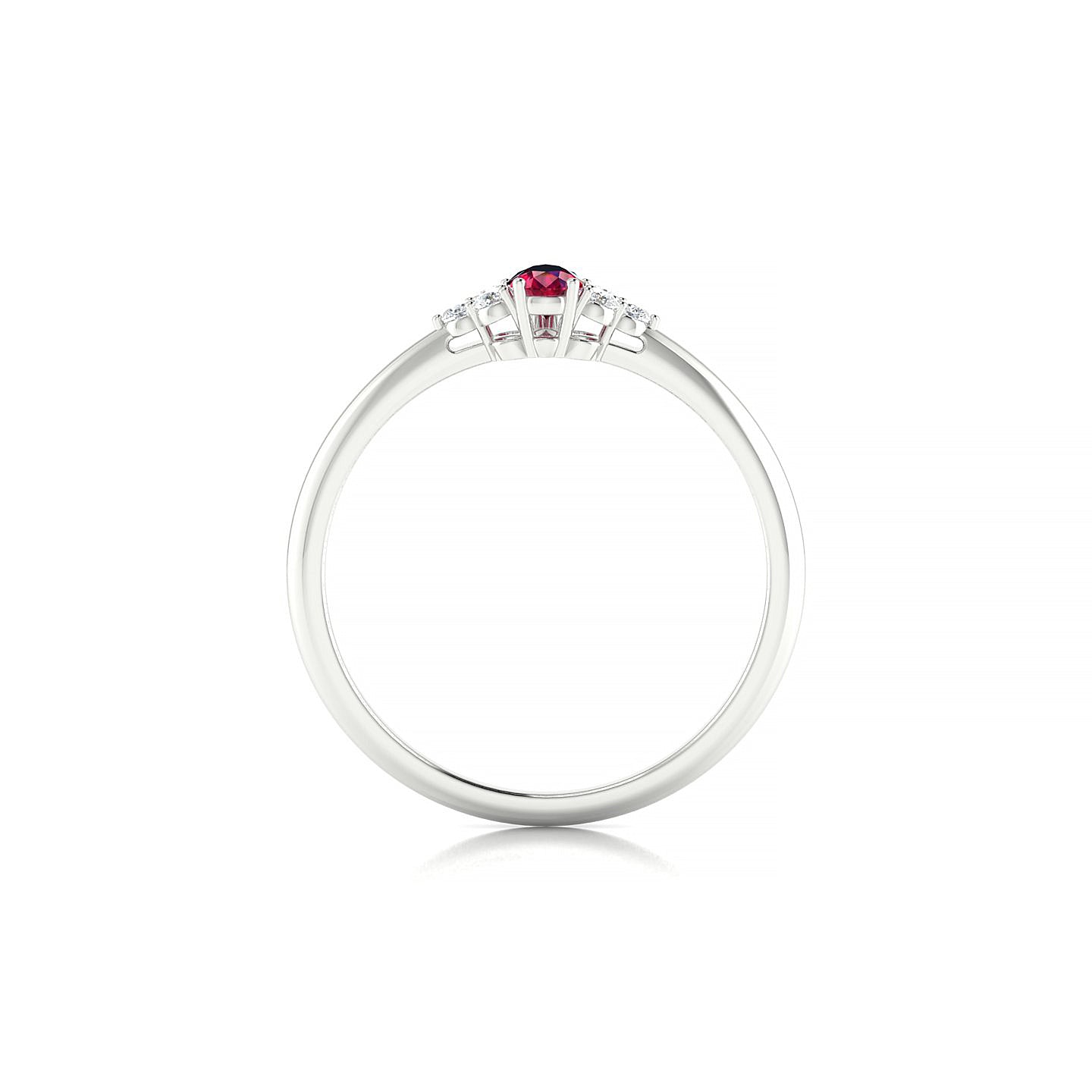 Mirage | 18k White Gold 5 x 3 mm Pear Ruby Ring