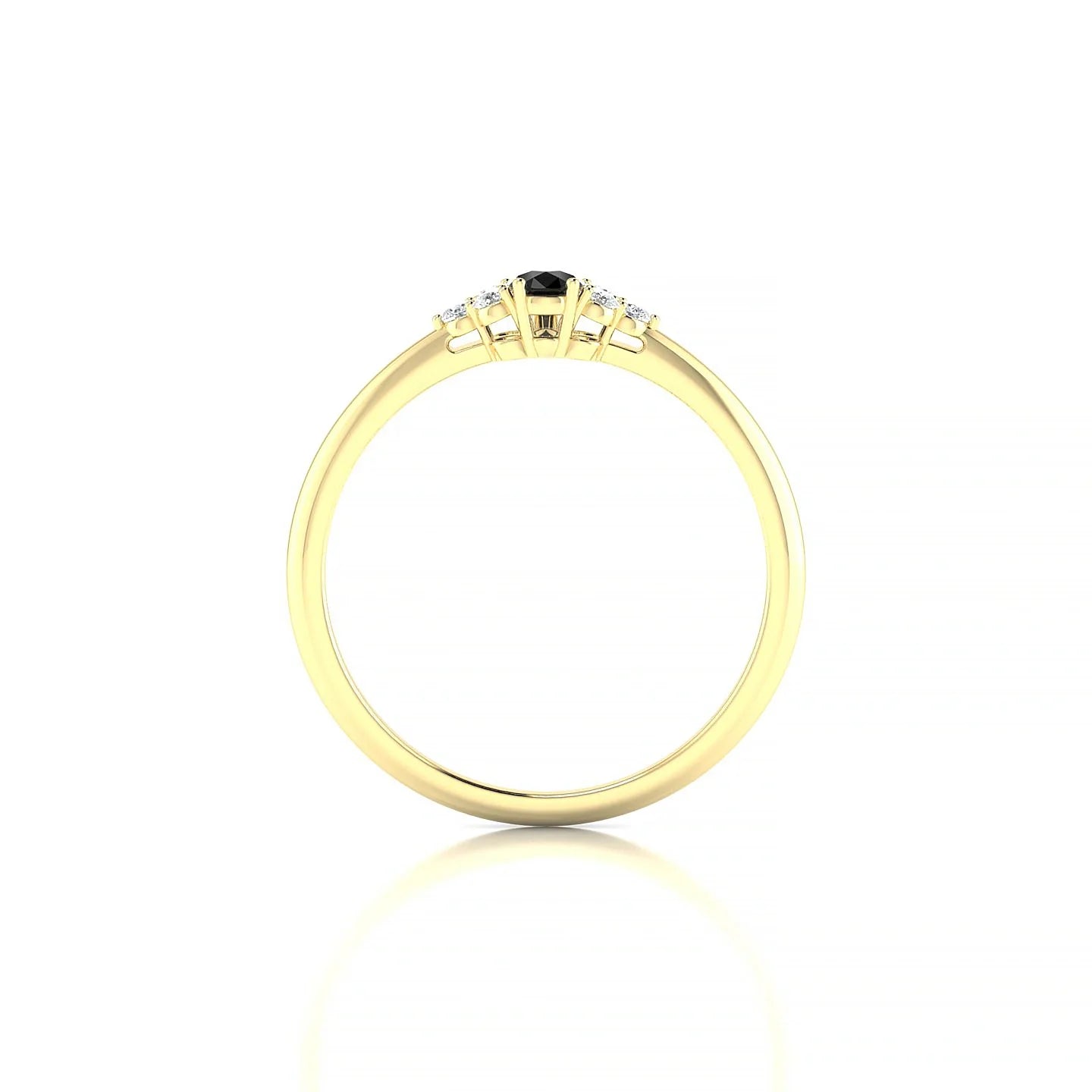 Mirage | 18k Yellow Gold 5 x 3 mm Pear Black Diamond Ring