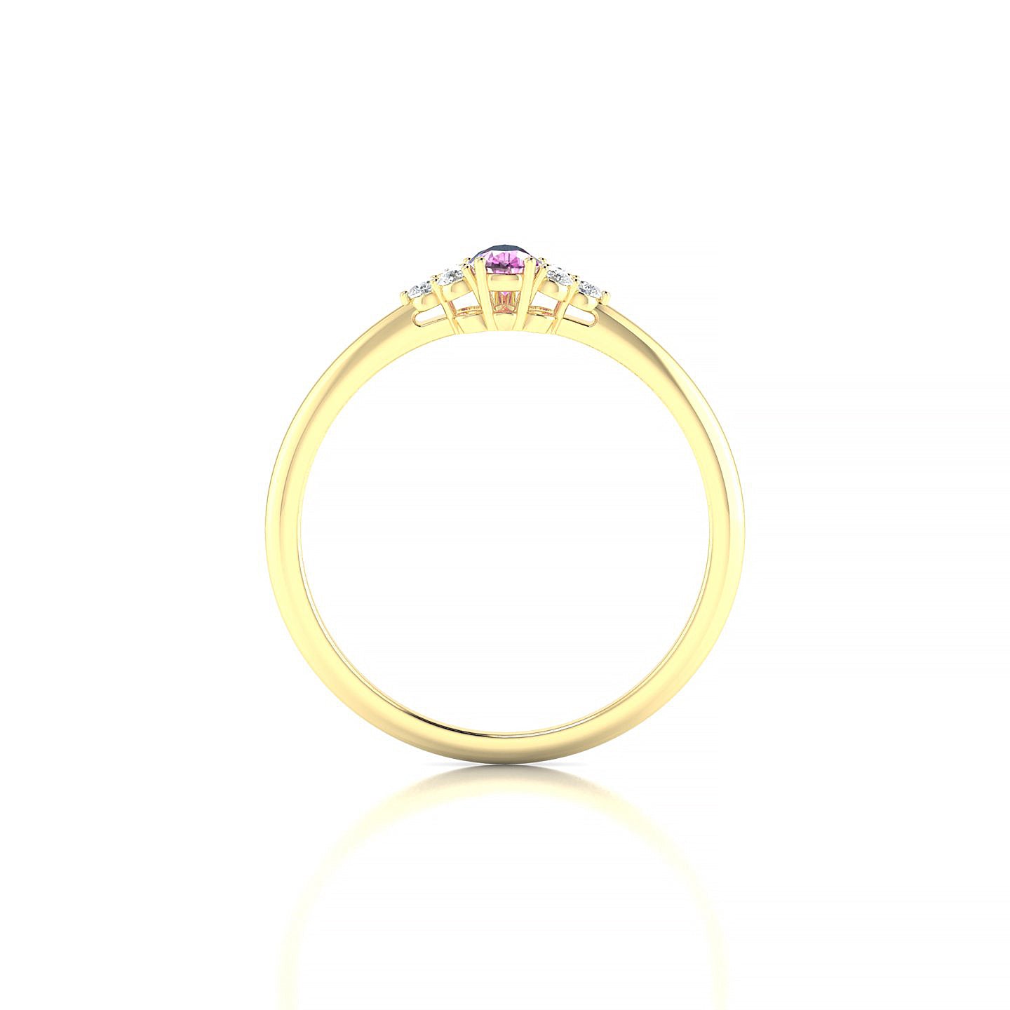Mirage | 18k Yellow Gold 5 x 3 mm Pear Pink Sapphire Ring