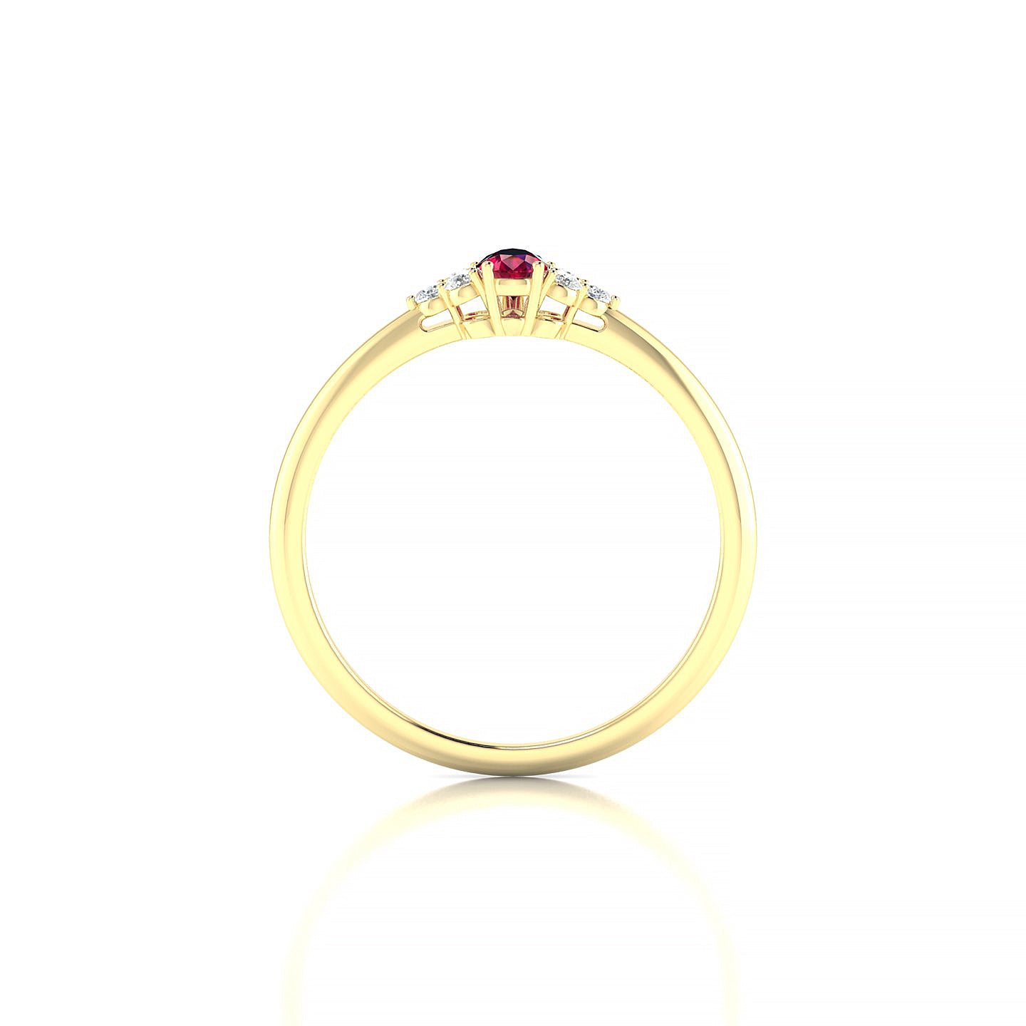 Mirage | 18k Yellow Gold 5 x 3 mm Pear Ruby Ring