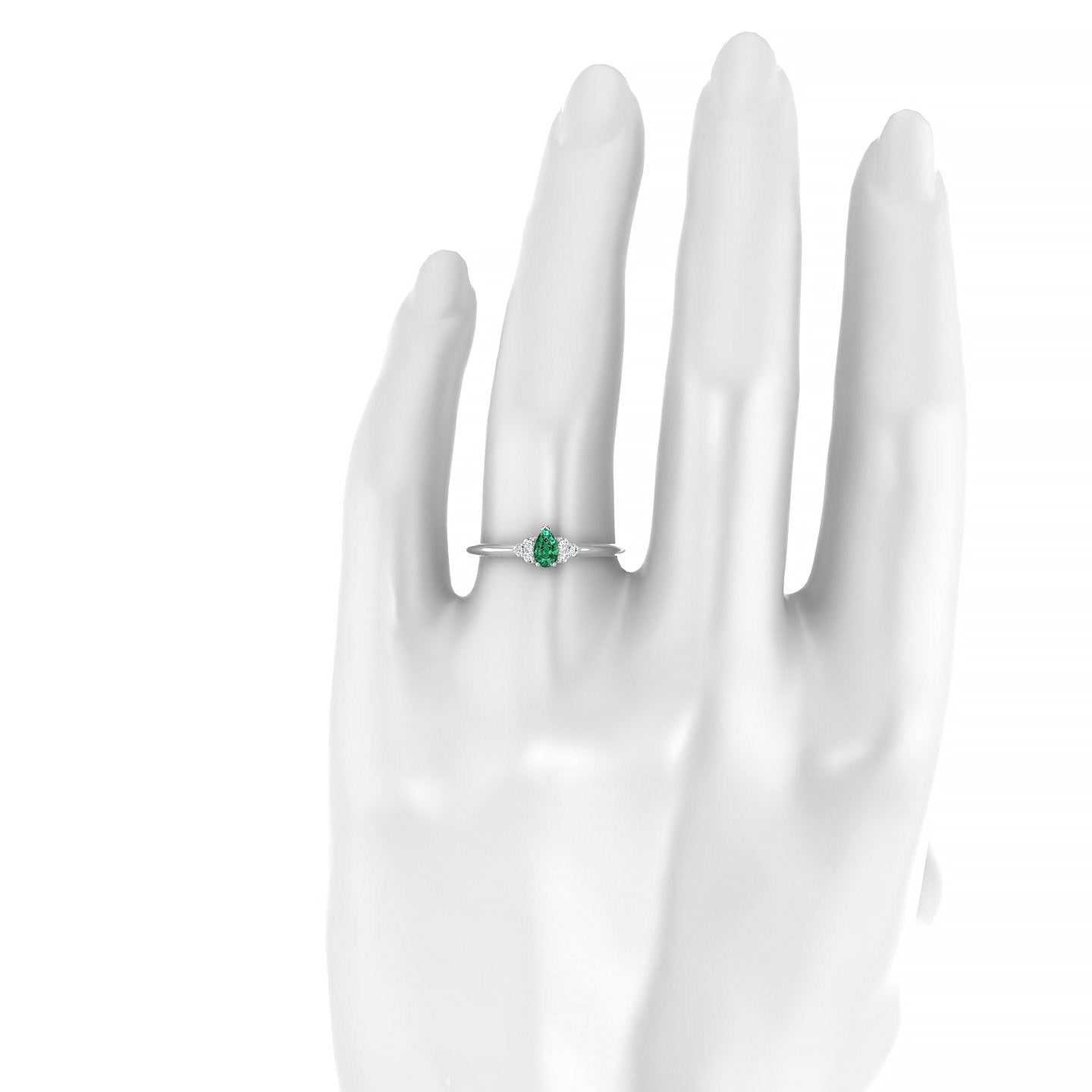Mirage | 18k White Gold 5 x 3 mm Pear Emerald Ring
