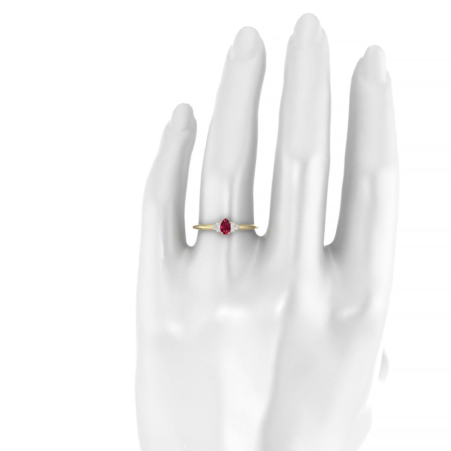 Mirage | 18k Yellow Gold 5 x 3 mm Pear Ruby Ring