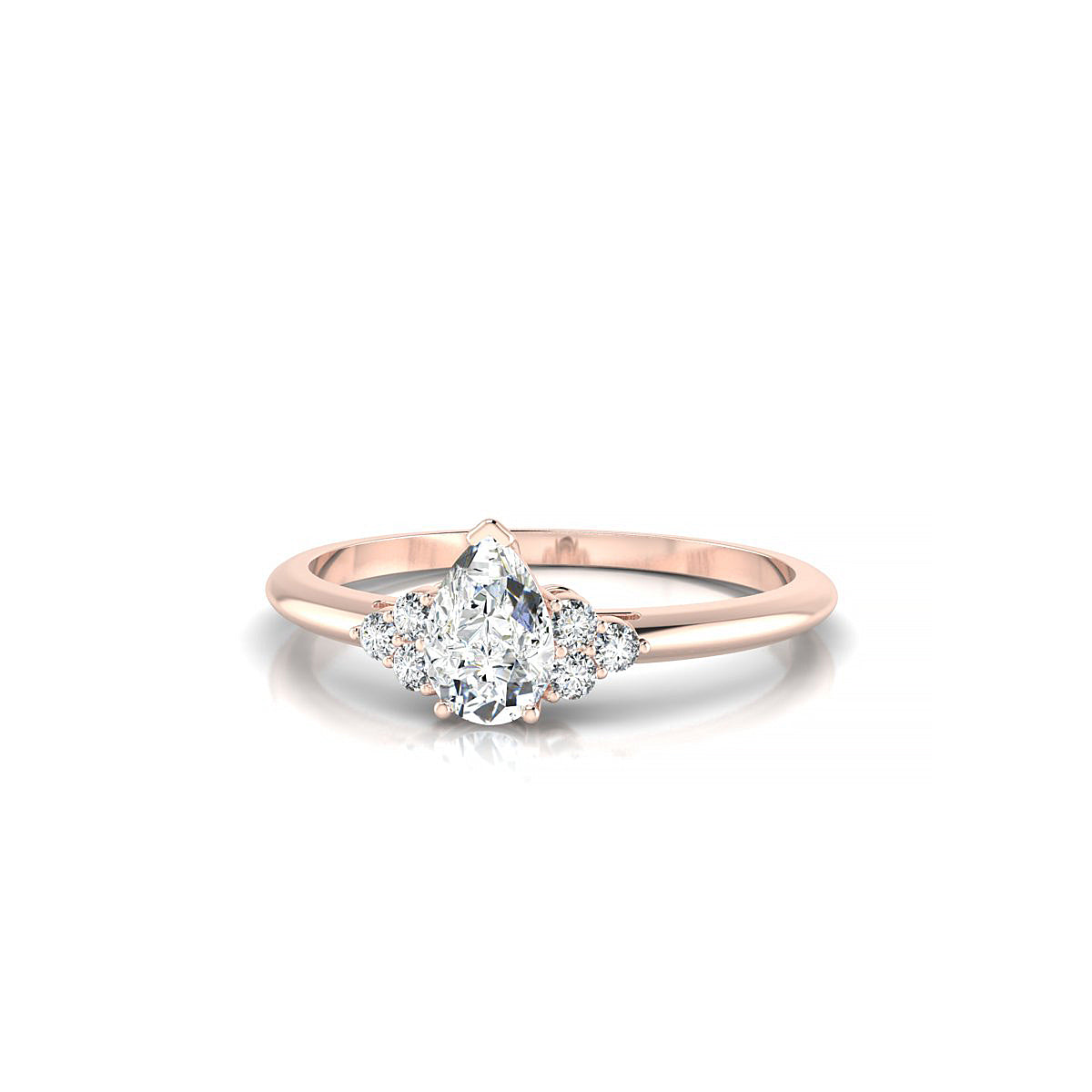 Mirage | 18k Rose Gold 6 x 4 mm Pear Diamond Ring
