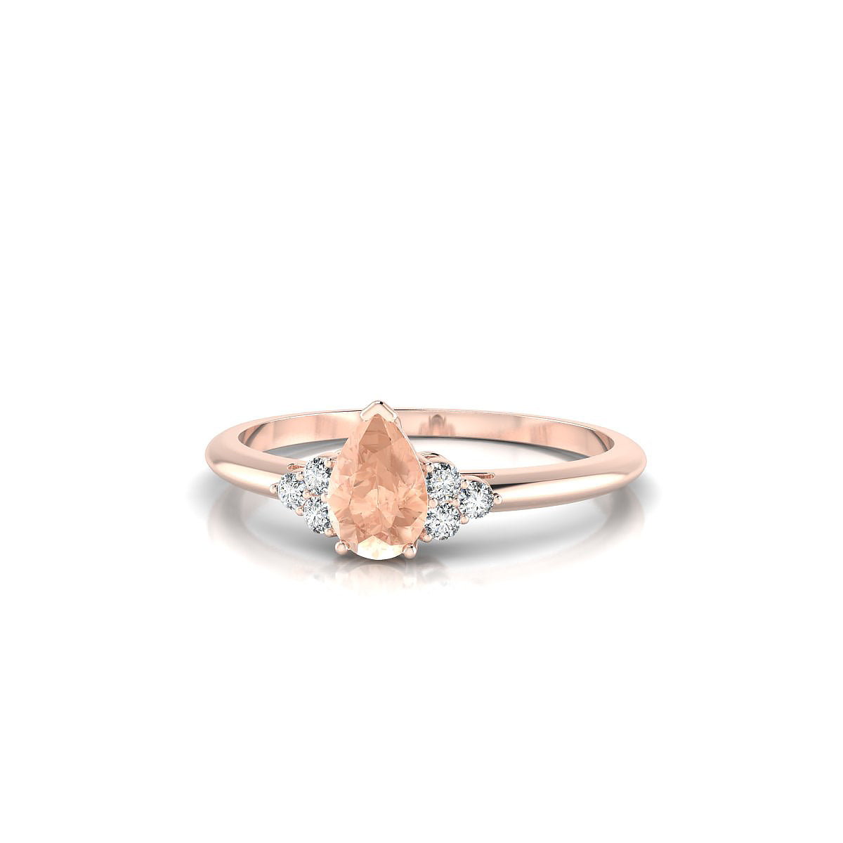 Mirage | 18k Rose Gold 6 x 4 mm Pear Morganite Ring