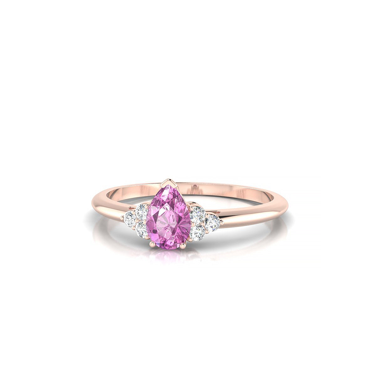Mirage | 18k Rose Gold 6 x 4 mm Pear Pink Sapphire Ring