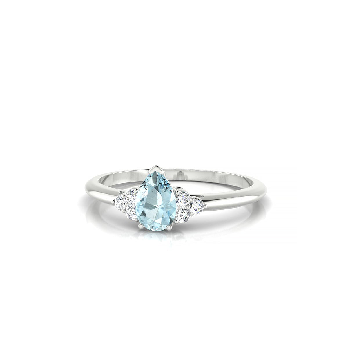 Mirage | 18k White Gold 6 x 4 mm Pear Aquamarine Ring
