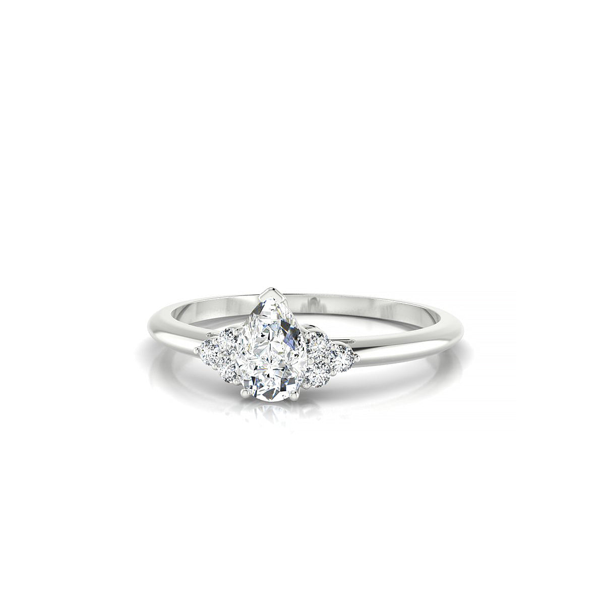 Mirage | 18k White Gold 6 x 4 mm Pear Diamond Ring
