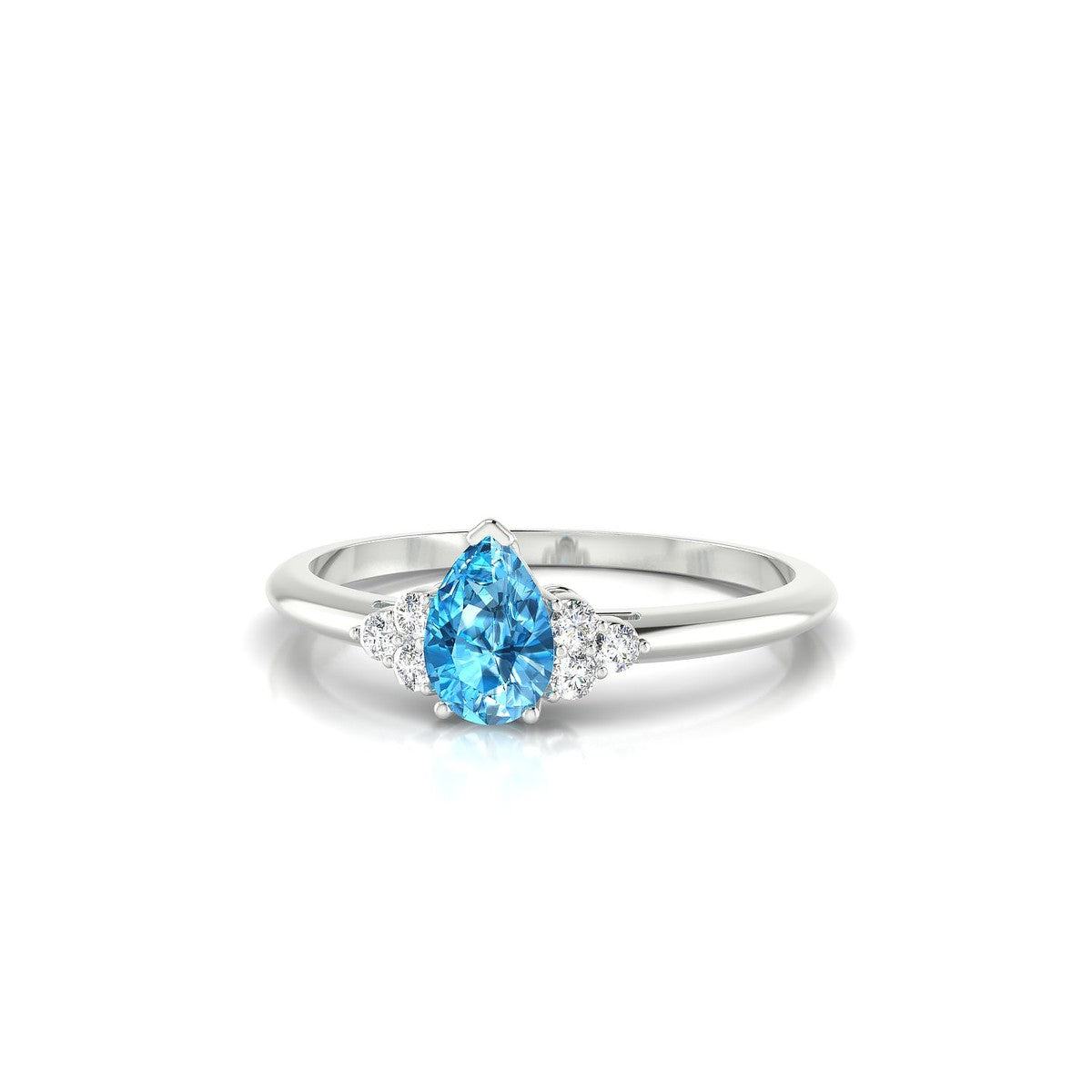 Mirage | 18k White Gold 6 x 4 mm Pear Topaz Ring