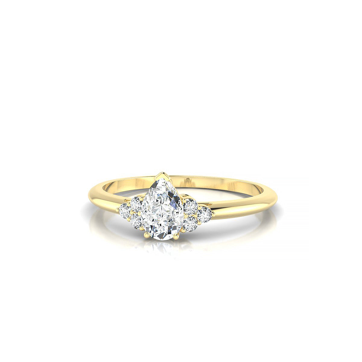 Mirage | 18k Yellow Gold 6 x 4 mm Pear Diamond Ring