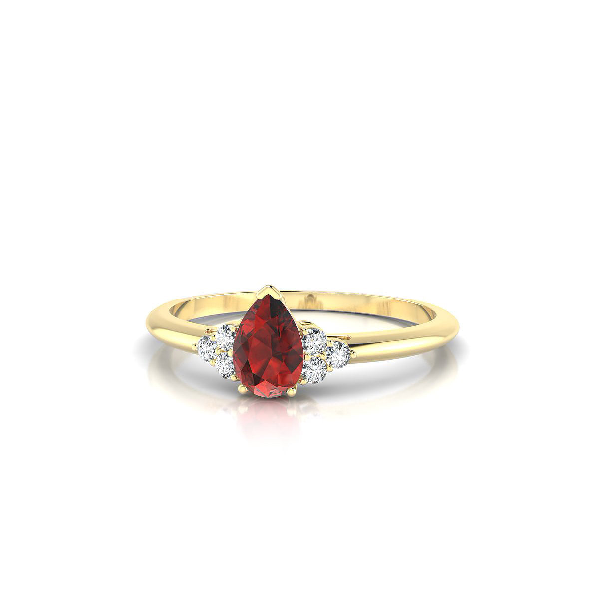 Mirage | 18k Yellow Gold 6 x 4 mm Pear Garnet Ring