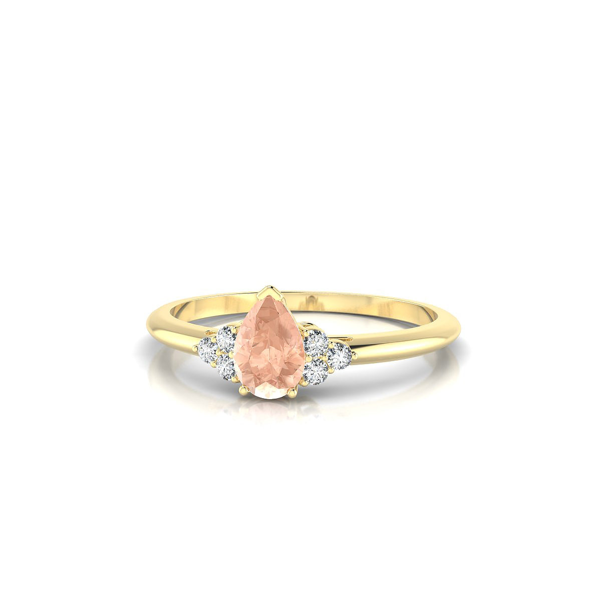 Mirage | 18k Yellow Gold 6 x 4 mm Pear Morganite Ring