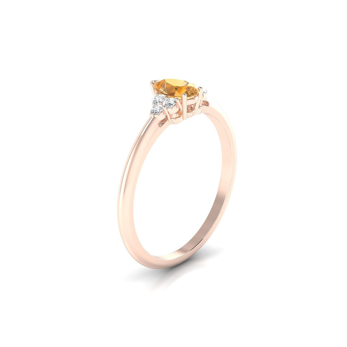 Mirage | 18k Rose Gold 6 x 4 mm Pear Citrine Ring